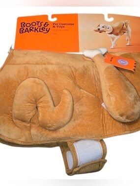 Boots & Barkley Brown Plush Turkey Pet Cape with Drumstick